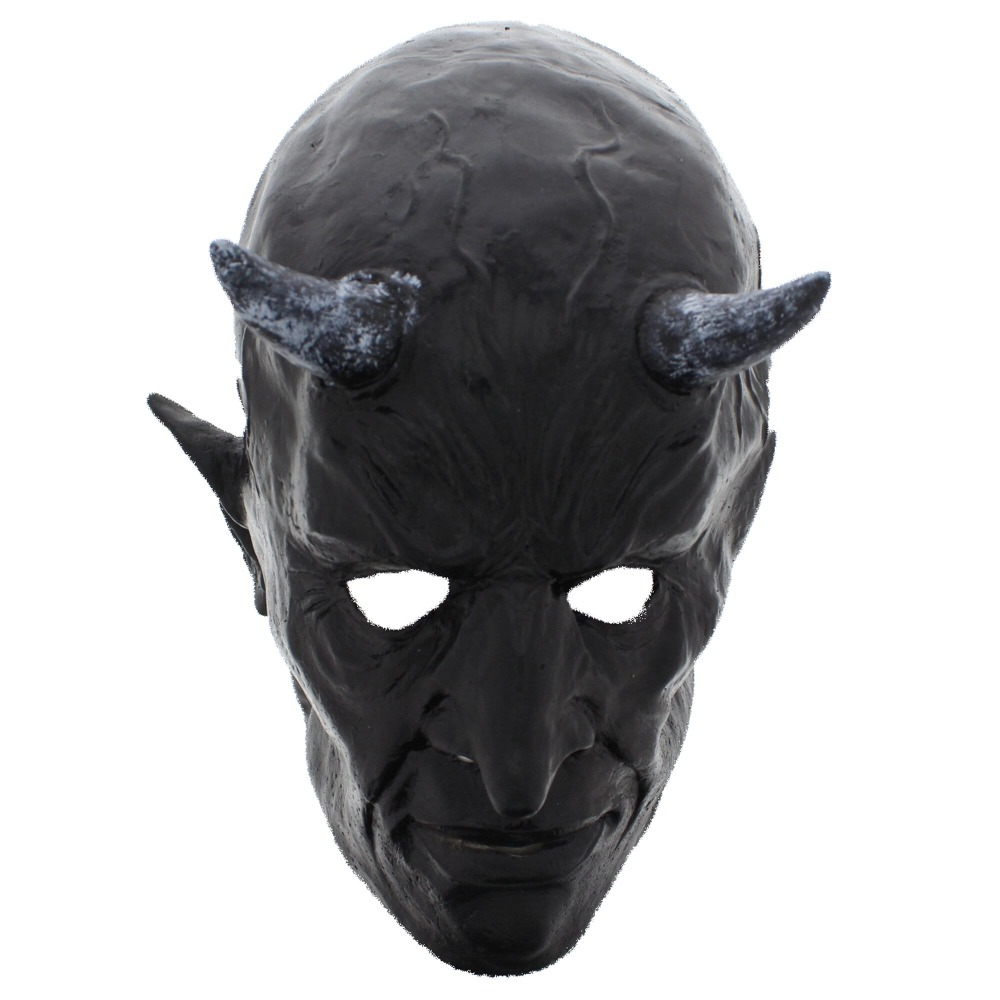 Zac's Alter Ego - Scary Black Demon Latex Head Masker - Zwart